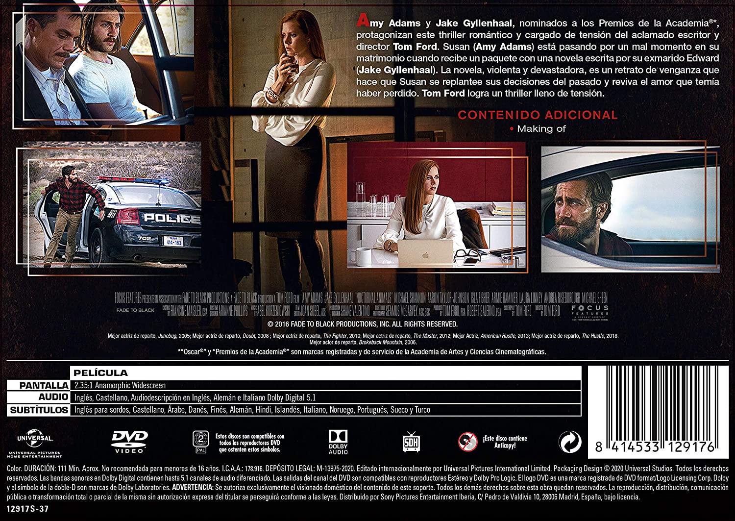 ANIMALES NOCTURNOS - EDICIÓN HORIZONTAL (DVD) - Imagen 2